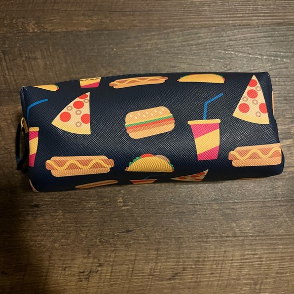Dabney Lee Handbags - NWOT Dabney Lee Navy Blue Food Print Pouch pizza burger hotdog taco soda